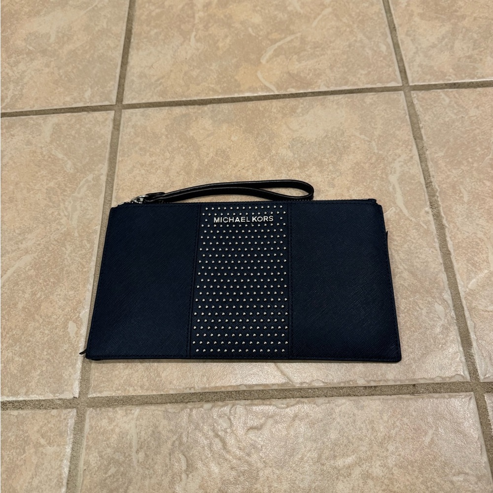 Michael Kors Black Wristlet with Studded Detail